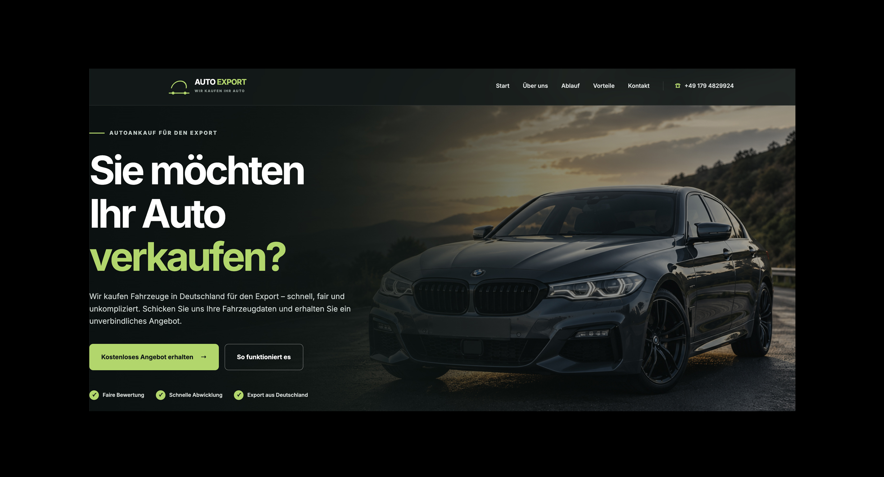 Auto Export website